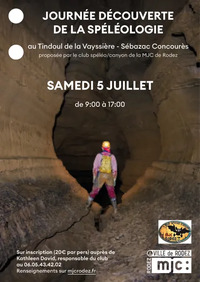 Affiche Journée découverte de la Spéléologie au Tindoul de la Vayssière