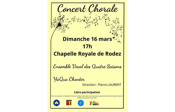 Concert : Deux chorales à l'unissons à la Chapelle Royale 2 - Rodez